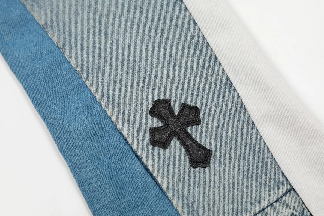 #8092 P260💰 Independent GALLERY DEPT. Vintage spliced cross loose washed flared jeans - truly restore the ultimate texture of Vintage - original hardware accessories washed and other elevators, QR code analysis are all purchased from the original factory, high degree of restoration, welcome to compare with a certain product ~ - three-dimensional version loose and comfortable, not picky about the figure, tall and slim, factory Seiko, original quality control, same style for men and women, can be matched with couples, versatile recommendation, must-have jeans for all seasons -Size: 28 30 32 34 36